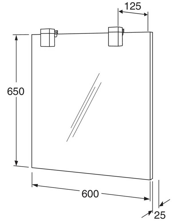 Artic speil, 60 cm - For fast montering på vegg
Kapslingsklasse IP44
LED-belysning