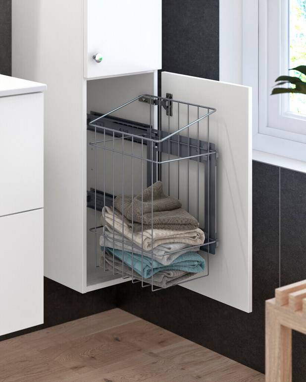 Laundry basket insert - Fits to Graphic Base tall cabinets
With pull-out and detachable for easy carry to the laundry room
Suitable for left or right installation