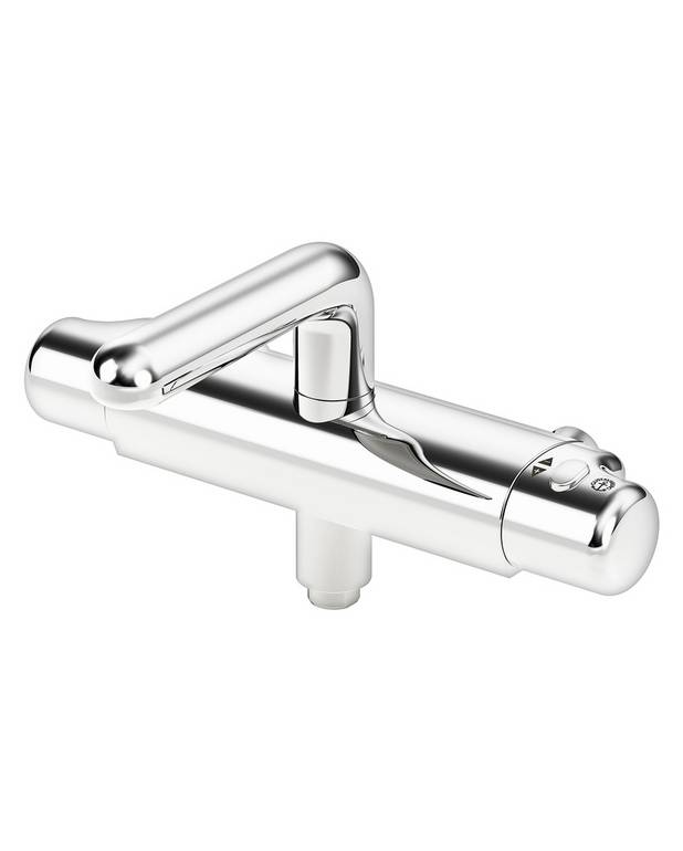 Tub faucet Logic - thermostat - Safe Tough reduces the heat on the front of the faucet.
Maintains even water temperature upon pressure and temperature changes
Smart built-in diverter in hose attachment