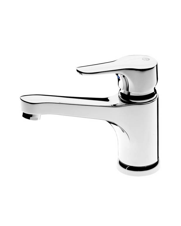 Bathroom sink faucet Nautic - 150 mm spout - Energy class A, saves water and energy 
Eco-start, 17°C when lever straight forward
Adjustable comfort flow and comfort temperature