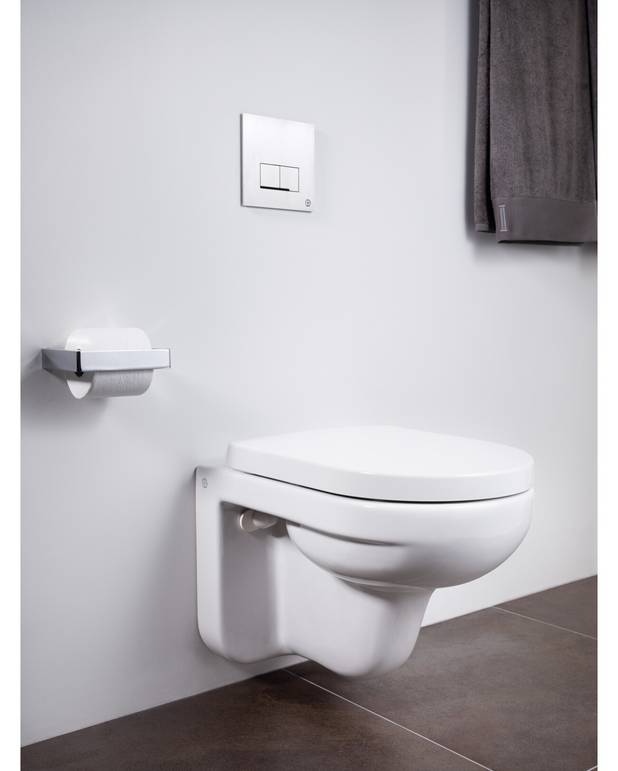 Wall hung toilet Artic 4330 - Design with straight lines at right angles
Works with our Triomont fixtures
Flexible bolt spacing c-c 180/230 mm