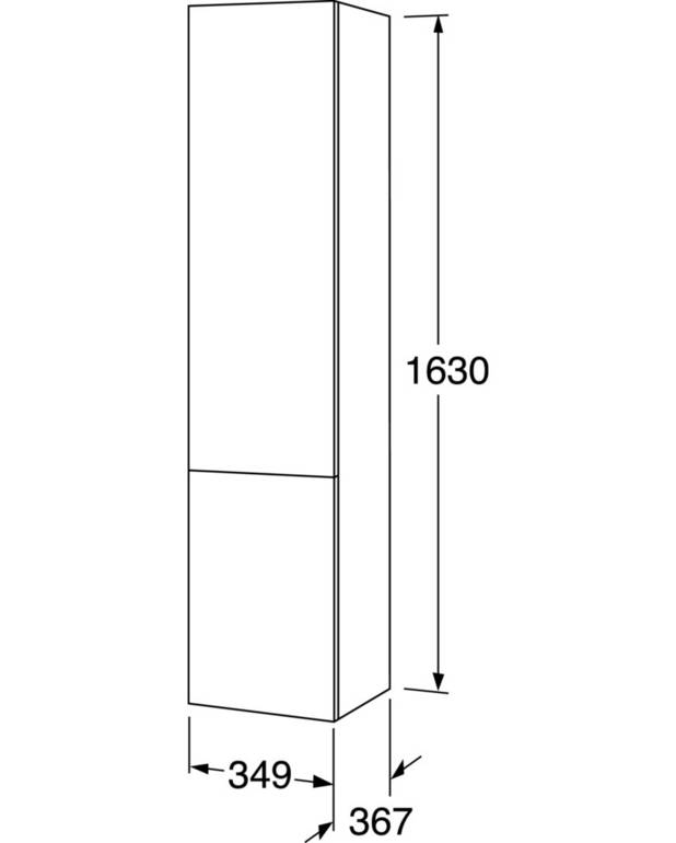 Vannitoakapp Artic, kõrge - 35 cm - Vahetatava käelisusega uks avanemiseks paremale või vasakule
Riputussüsteem, mis lihtsustab paigaldamist ja kapi õigesse asendisse reguleerimist
Valmistatud niiskuskindlatest materjalidest