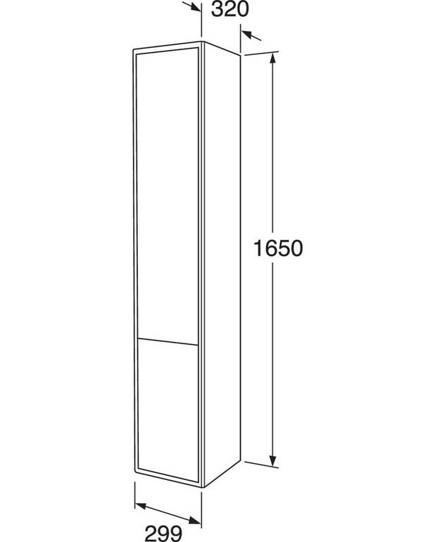 Vonios lentyna, „Graphic“ – gili - Tik 16 cm gylio – dar daugiau erdvės mažuose vonios kambariuose
Galima jungti į spintelių modulius su „Graphic“ pakabinamomis spintelėmis ir aukštomis spintelėmis
Lengvai ant sienų tvirtinama ir reguliuojama pakabinimo sistema