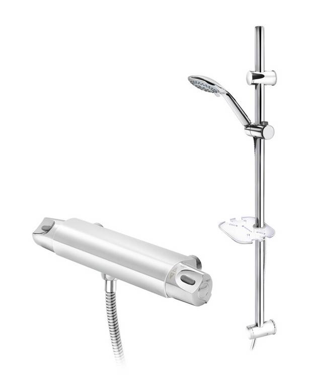 Shower mixer Nautic - Energy class A, saves water and energy
Safe Touch reduces the heat on the front of the faucet
Maintains even water temperature upon pressure and temperature changes