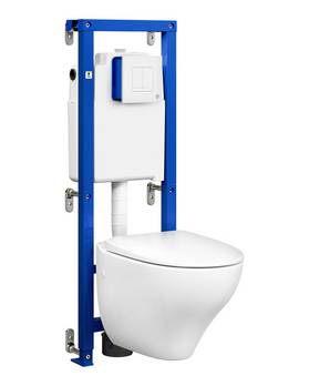 All-in-One – ietver Triomont XS iebūvējamo rāmi, Nautic 1530 piekaramo tualetes podu un skalošanas taustiņu