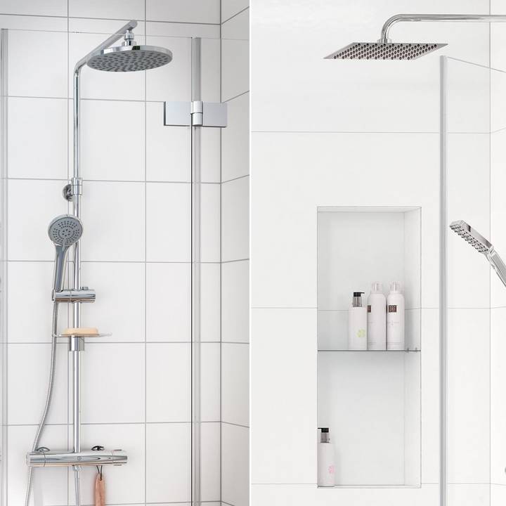Combine shower mixer and roof shower set