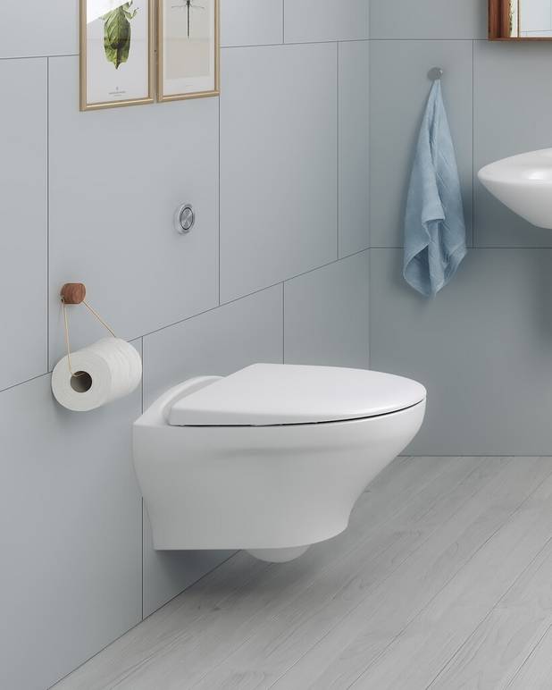 All In One - Fixtur med Estetic WC och Väggtycke - Snygg installation, med ett minimum av synliga rör
Estetic toalett med Hygienic Flush, mjukstängande sits och dolt väggfäste
Trycke med pneumatiska spolknappar