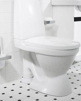 Tualetes podi Nautic 1591 — atklāts S veida savienojums, liela tualetes poda kāja, atklātā skalošanas mala „Hygienic Flush“