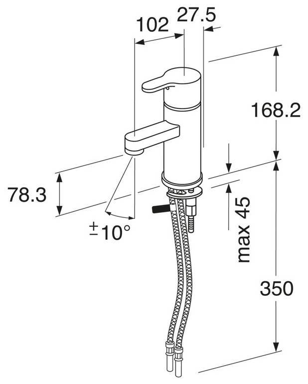 Bathroom sink faucet Nordic³ - Scandinavian design by Jon Eliason
Directional aerator, fits all sinks
Adjustable comfort flow (water-saver)