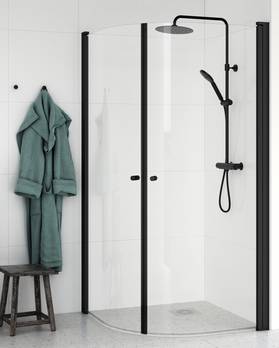 Round shower door corner set