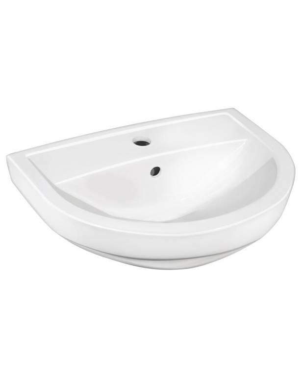 Small bathroom sink Nordic³ 410050 - for bolt/bracket mounting 50 cm - Functional design with standard Scandinavian dimensions
For bolt or bracket mounting