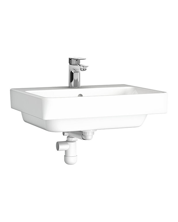 Pesuallaspaketti Atlantic 55 cm - Täysi paketti, joka sisältää pesualtaan, sekoittimen, pohjaventtiilin ja vesilukon