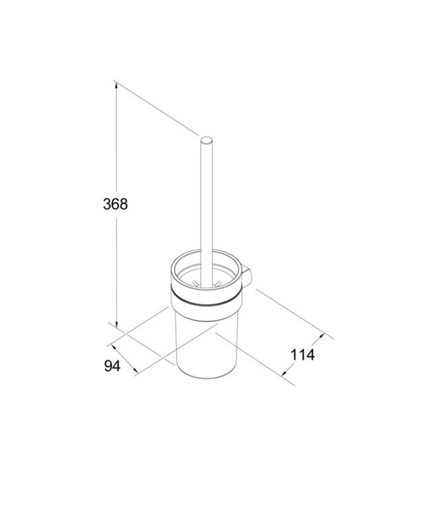 Toiletbørste inkl. holder Square - Et eksklusivt design med lige linjer og runde hjørner
Kan skrues eller limes fast
Lavet af messing