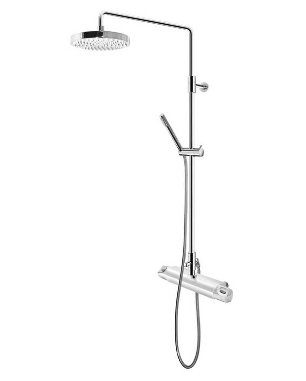 Shower faucet Nautic - thermostat - Safe Tough reduces the heat on the front of the faucet.
Maintains even water temperature upon pressure and temperature changes
Telescopically adjustable height 920-1320 mm