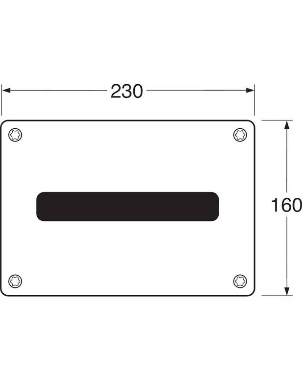 Flush button for fixture XS - sensor controlled wall control panel, vandal proof - Touch free flush
Manufactured in stainless steel for public environments
Select your settings with the accompanying app