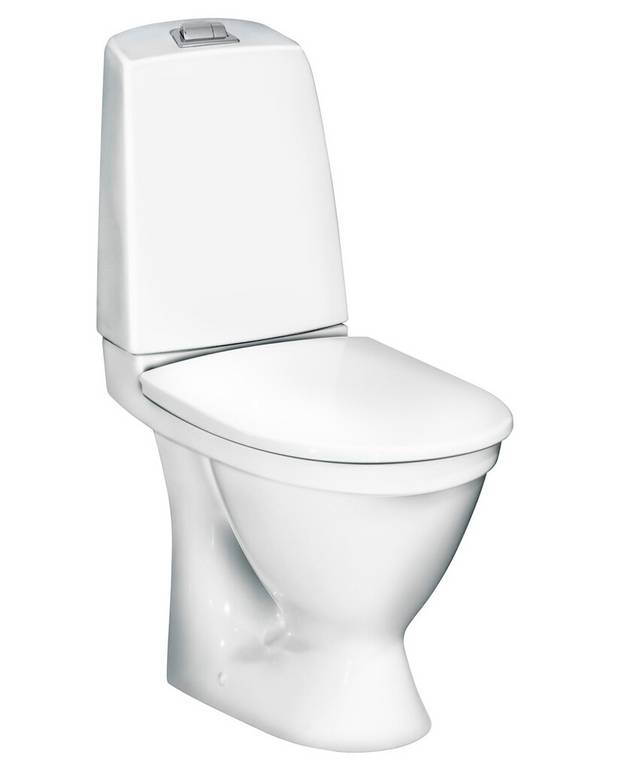 Toalettstol Nautic 5510 – skjult p-lås - Enkelt å rengjøre og med minimalistisk design
Heldekkende kondensfri spylesisterne
Ergonomisk opphøyd spyleknapp