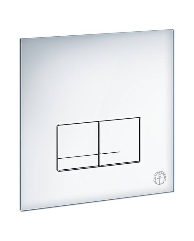 Flush button for fixture XS - wall control panel, rectangular - Neat design in white glass
For front installation on Triomont XS