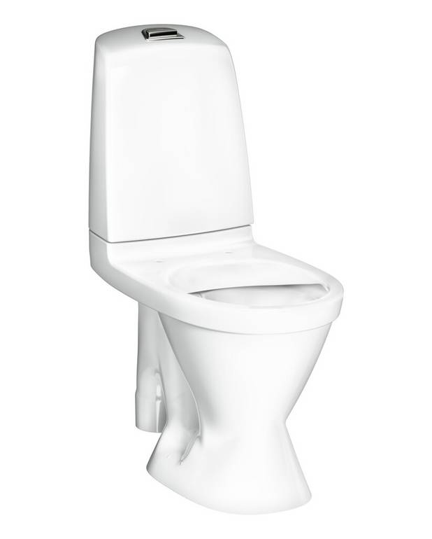 Toalettstol Nautic 1591 - öppet s-lås, stor fot, Hygienic Flush - Städvänlig och minimalistisk design
Med öppen spolkant för enklare rengöring
Stor fot: täcker märken efter gammal toalett