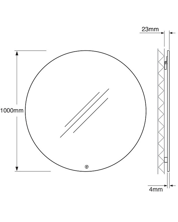Bathroom mirror, round – 100 cm - Drawing - GB71GCMR10.jpg