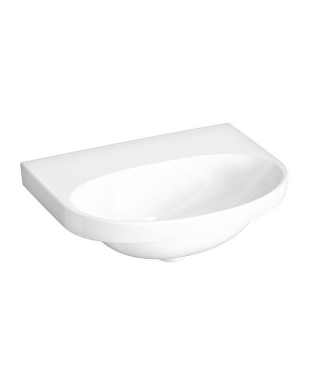 Bathroom sink Nautic 5550 - for bolt mounting 50 cm - Optimized for use in hospitals
Sealed overflow channel
Withoug holes for bracket