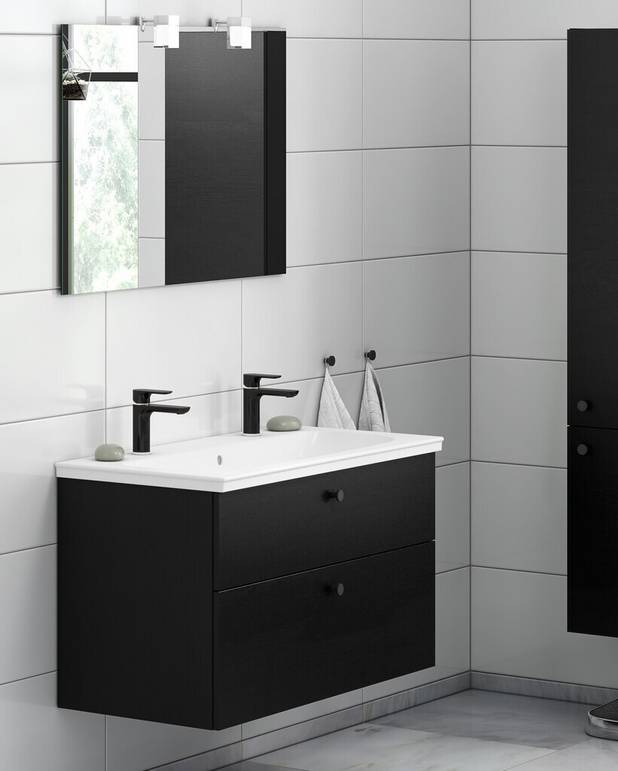 Bathroom cabinet Artic - 100 cm - Fully extendable drawers with soft closing
Washstand water trap that saves space in cabinet 
Manufactured in moisture resistant materials