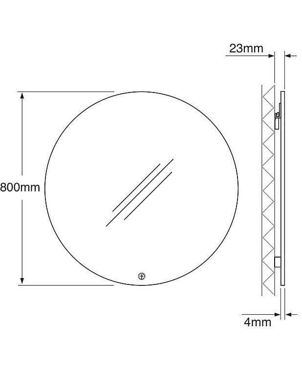 Bathroom mirror, round – 80 cm - Drawing - GB71GCMR80.jpg