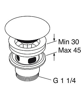 Pop-up pohjaventtiili Pop-up pohjaventtiili - Mittapiirros - bottenventil.jpg