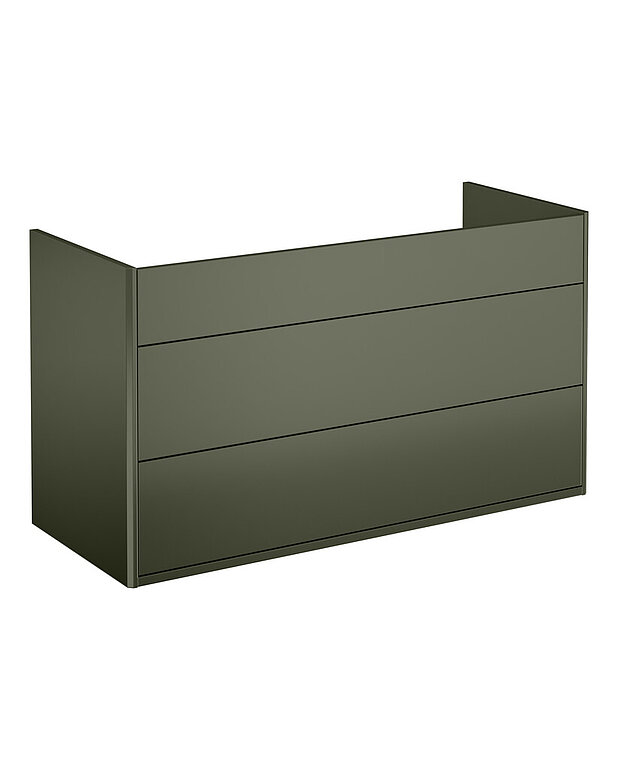 Bathroom cabinet, Graphic – 100 cm - Compact depth – to make space even in a small bathroom
Drop-down ‘secret compartment’ for storing small items
Space to install an electrical socket