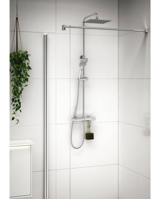 Shower column Nordic Square - Safe Touch, minimizes the heat on the front of the mixer
Maintains even water temperature during pressure and temperature changes
Can be supplemented with reverse pipe