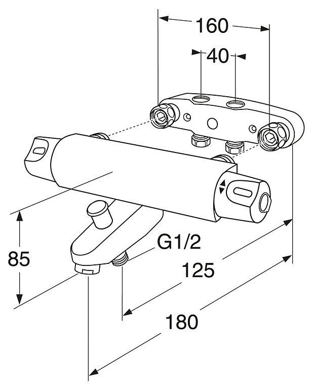Tub faucet Nautic - thermostat - Drawing - 205433.jpg