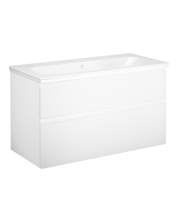 Bathroom cabinet Artic - 100 cm - Fully extendable drawers with soft closing
Washstand water trap that saves space in cabinet 
Manufactured in moisture resistant materials