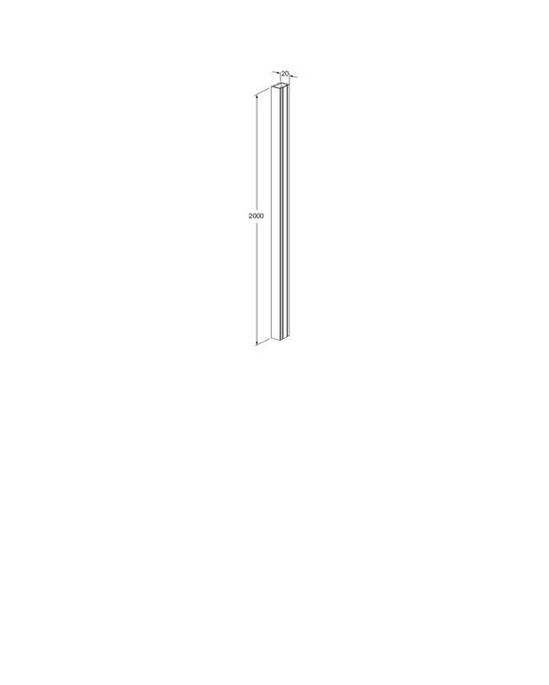 Square/Round extension profile - Allows extra adjustment of width dimension by 20 mm
Possible to stack several profiles on top of each other
Maximum recommended 3 profiles per door