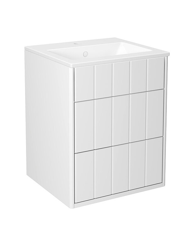 Bathroom cabinet Graphic - 45 cm - All-covering porcelain sink
Hidden compartment for storing small things 
The fold out compartment provides extra shelf space
