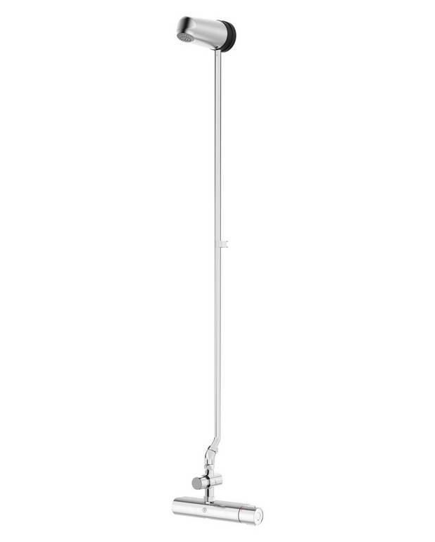 Shower column New Nautic Public - Timed pressure valve flush time approx. 30 sec.
Flow 9L/min
Built-in automatic hot water shut-off for scalding protection