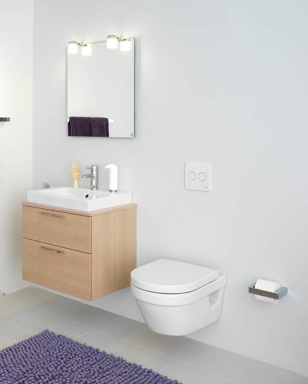 Vegghengt toalett 5G84 – Hygienic Flush - Enkelt å rengjøre og med minimalistisk design
Med åpen spylekant for enklere rengjøring
Spyling helt opp til kanten