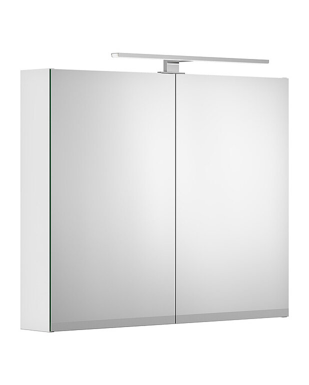 Bathroom mirror cabinet Artic - 80 cm - Integrated outlet inside the cabinet
LED-lighting above and beneath the cabinet
Manufactured in moisture resistant materials