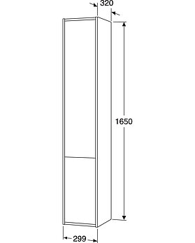 Kõrge kapp Artic – 30 cm
