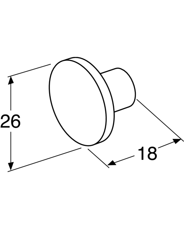 Knopp till badrumsskåp - K2 - Stilren knopp i polerad krom
Kan även användas som krok