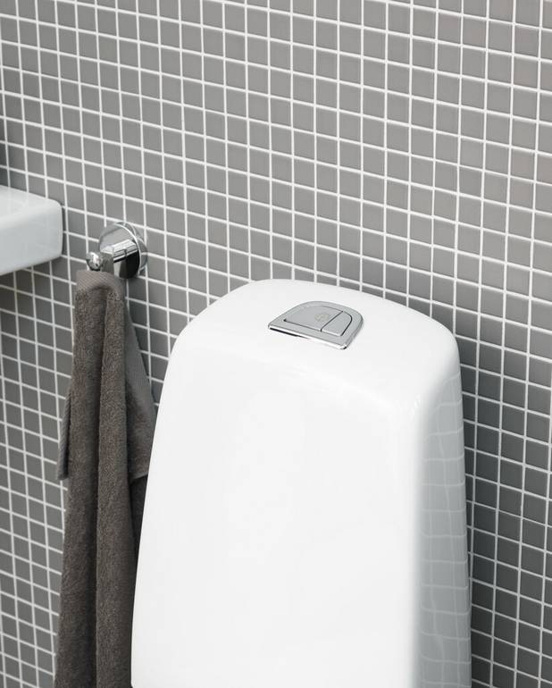 Toilet Nautic 5546L - S-trap, high model - Low flush button in clean design
Ceramicplus: fast & environmentally friendly cleaning
Elevated seat height for greater comfort