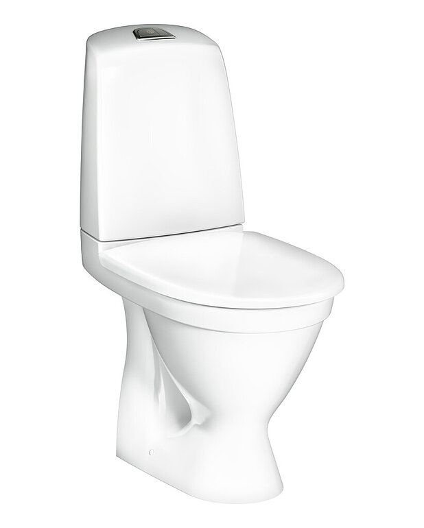 Toilet Nautic 1510 - hidden P-trap, Hygienic Flush - Easy-to-clean and minimalistic design
With open flush edge for simplified cleaning
Low flush button with a neat design