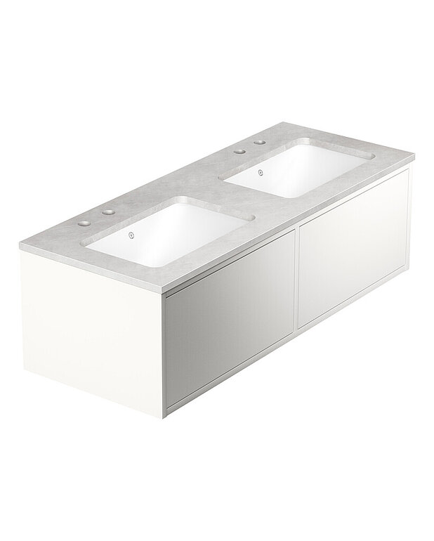 Ducentic Vanity 120cm, White - Created for the 200 year anniversary of Gustavsberg, celebrating the heritage of caftsmanship and design
Spacious drawer interior without the need for a cut-out for the water trap, creating more space for storage
Soft-closing drawer with full extension provide a complete overview of all things
