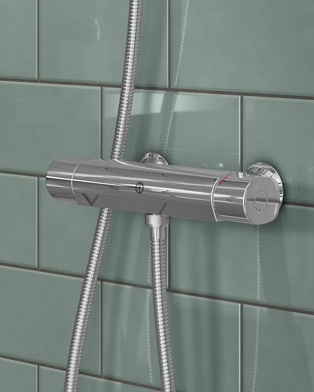 Shower mixer Atlantic - thermostat - Safe Touch, minimises the heat on the front side of the mixer
Maintains even water temperature
Can be supplemented with Gustavsberg bathtub spout