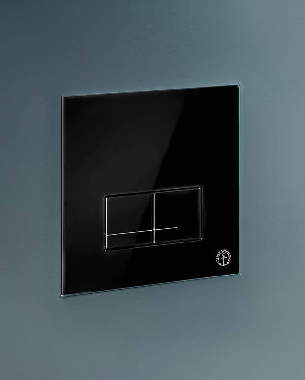 Flush button for fixture XS - wall control panel, rectangular - Neat design in black glass
For front installation on Triomont XS