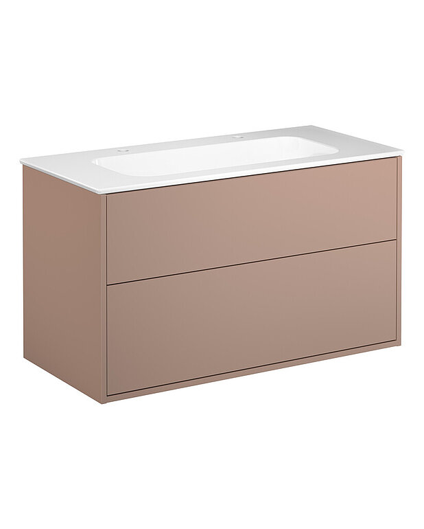Vaskeskab, Artic - 100 cm - Håndvask i porcelæn med slankt design og store overflader til alle dine genstande
Vandlås med push-down og smart rengøringsfunktion
Skal suppleres med tilkøb af greb eller push-open sæt til 100 cm vaskeskab (VVS-nr. 78 4407 915)