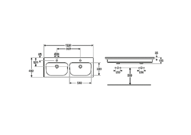 Valamu vannitoakapile Artic - 120 cm - Paigaldamiseks Artic valamukapile
Valmistatud hügieenilisest ja vastupidavast tihendatud sanitaarportselanist
