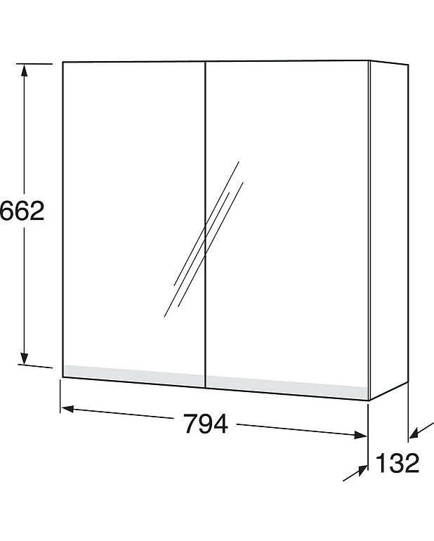 Peegelkapp Artic – 80 cm - Joonis - Gustavsberg_Mirror_cabinet_Artic_800mm.jpg
