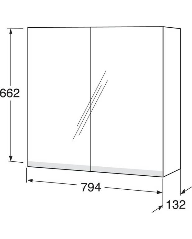 Spegelskåp Artic - 80 cm - Integrerat eluttag inuti skåpet
LED-belysning i underkant av skåpet
Tillverkat i badrumsklassade material, för fuktiga miljöer