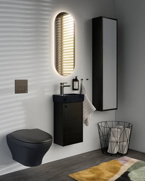 Handfat Artic Small 4G36 - för bultmontage 36 cm - Liten modell lämplig för trånga utrymmen
Matt svart passar bra med Estetic toaletter i samma färg