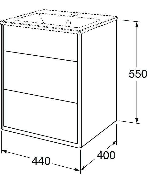 Bathroom cabinet, Graphic – 45 cm - Drawing - GB71GCVU45xx00_drawing.jpg