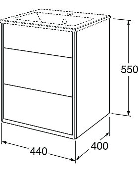 Vanity unit, Graphic – 45 cm - Drawing - GB71GCVU45xx00_drawing.jpg